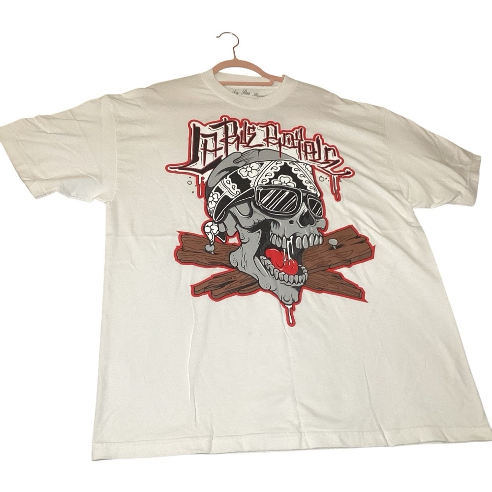 La Rue Royale Skull Graphic T-Shirt XL White Made In The Streets Streetwear Tee